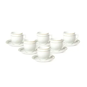 Espresso cups with gold pin stripe