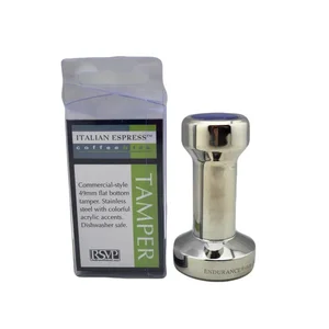 Coffee Tamper with Blue Top