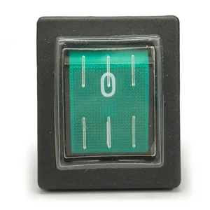 Mains Power Switch Green 16A 250v