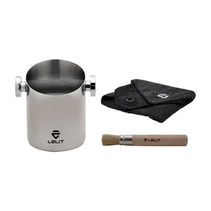 Lelit Knockbox with Cleaning Cloth and Brush