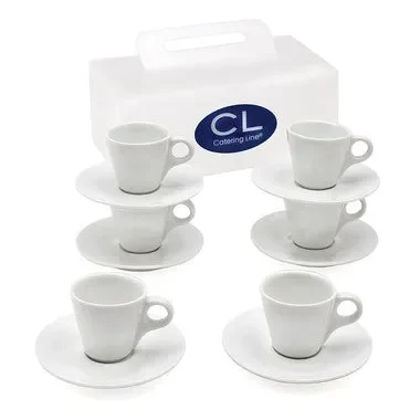 Caterling Line Espresso White Espresso Cups Set of 6