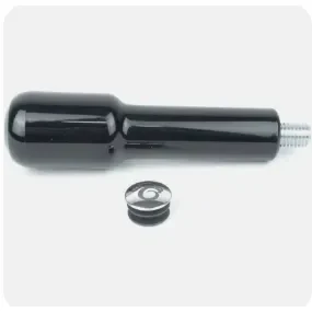 Black Plastic Portafilter Handle w/ Chrome End Cap (M12)