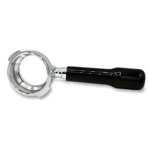 Pasquini/Bezzera Bottomless Portafilter Black Handle w/ Filter Basket