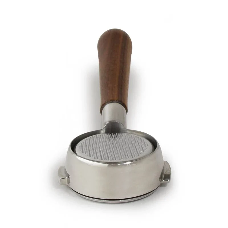 E61 Stainless Bottomless Portafilter, Walnut Handle 21g