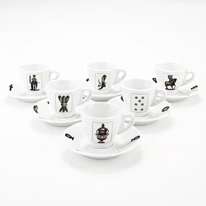 Italian Playing Cards Espresso Cups-Set of 6